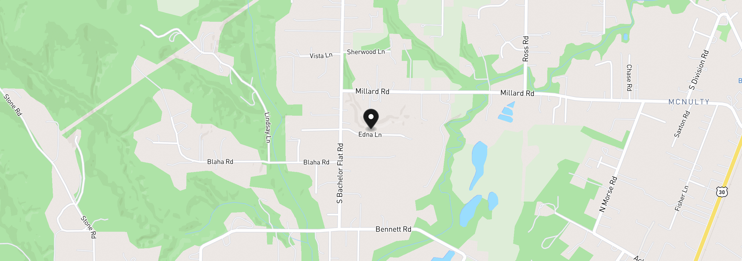 Map showing the location of 34143 Edna Ln, Warren, OR 97053