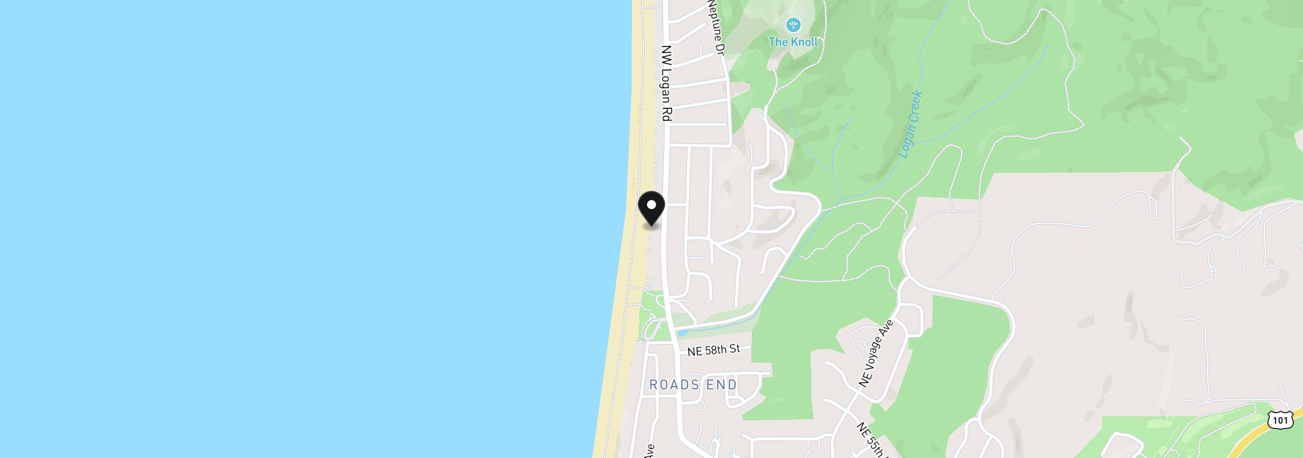 Map showing the location of 6317 NW Logan Rd, Lincoln City, OR 97367