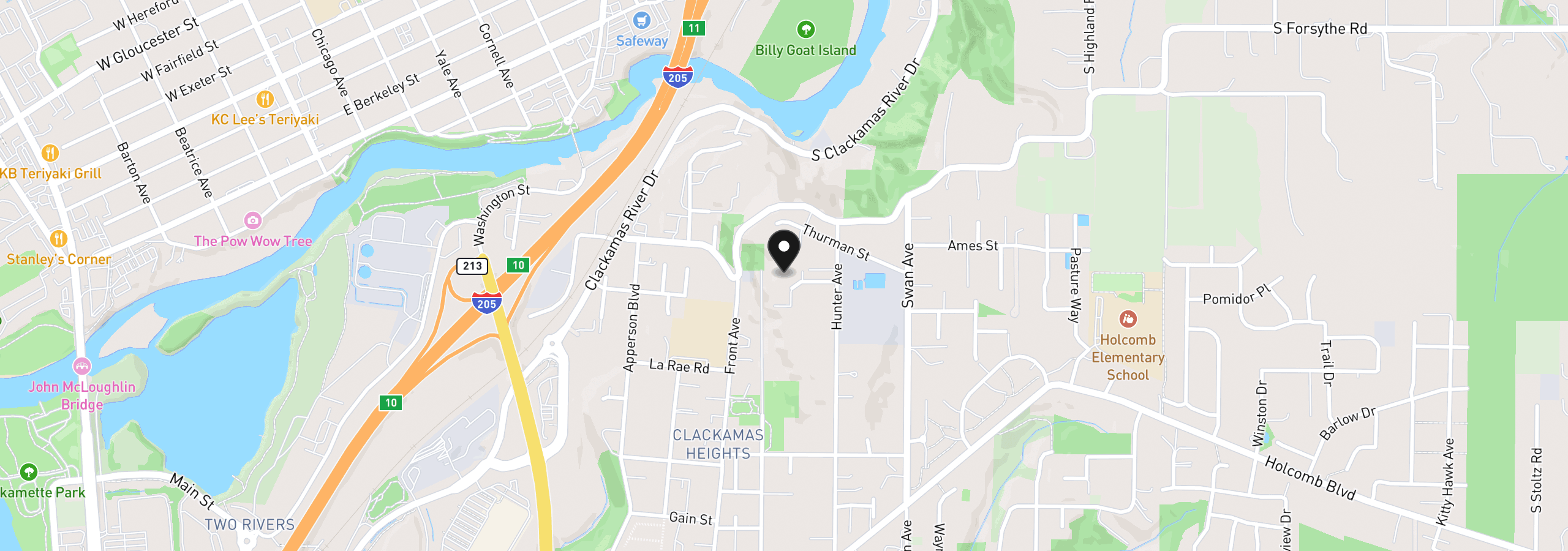 Map showing the location of 14159 Quail Ct, Oregon City, OR 97045