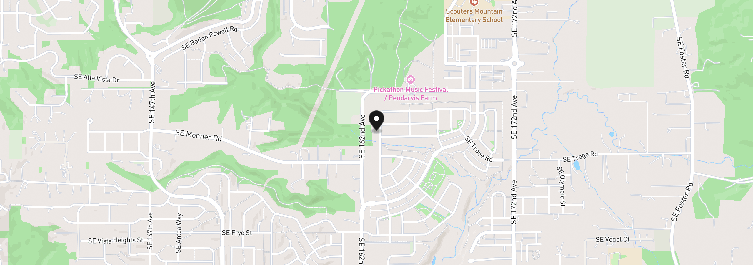 Map showing the location of 16481 SE Three Sisters Mounta Way, Happy Valley, OR 97086