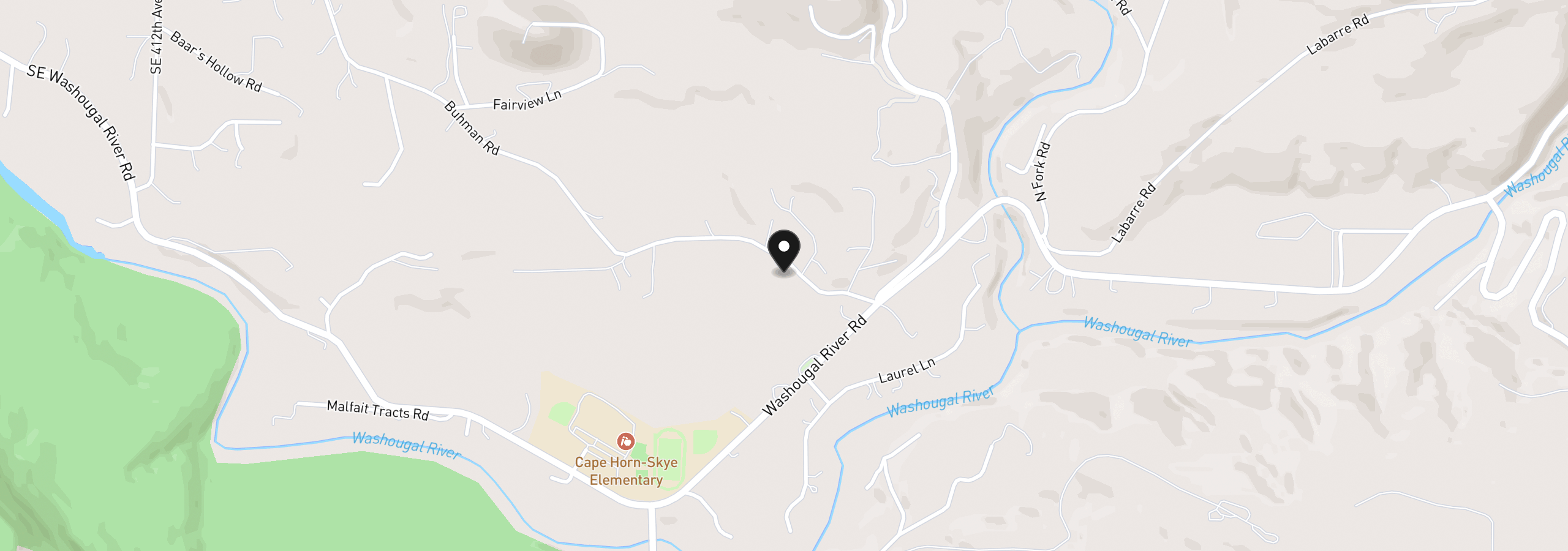 Map showing the location of 1352 Buhman Rd, Washougal, Wa 98671