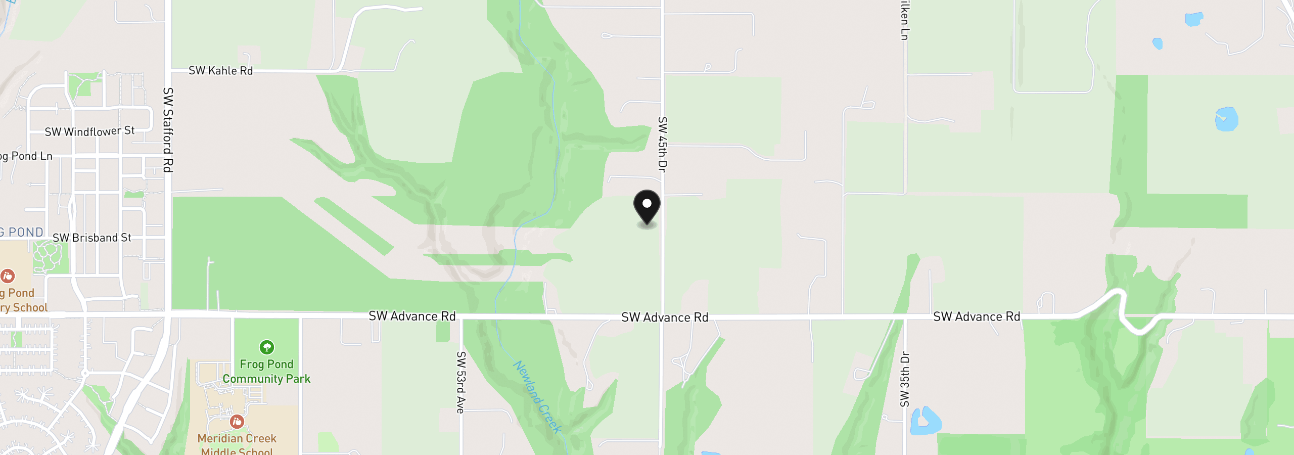 Map showing the location of 4573 SW Monarch Ln, Wilsonville, OR 97070