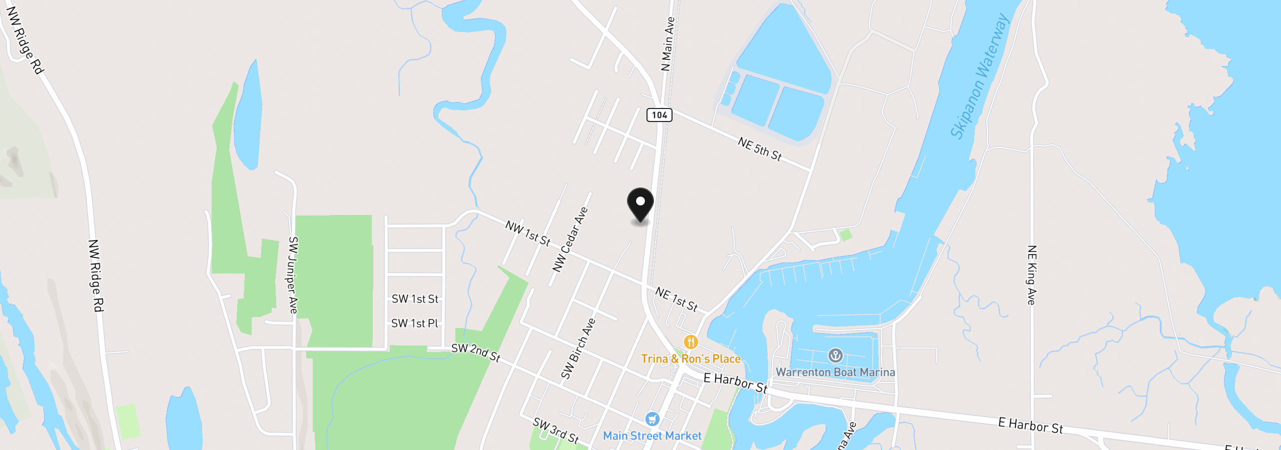 Map showing the location of 221 N Main Ave, Warrenton, OR 97146