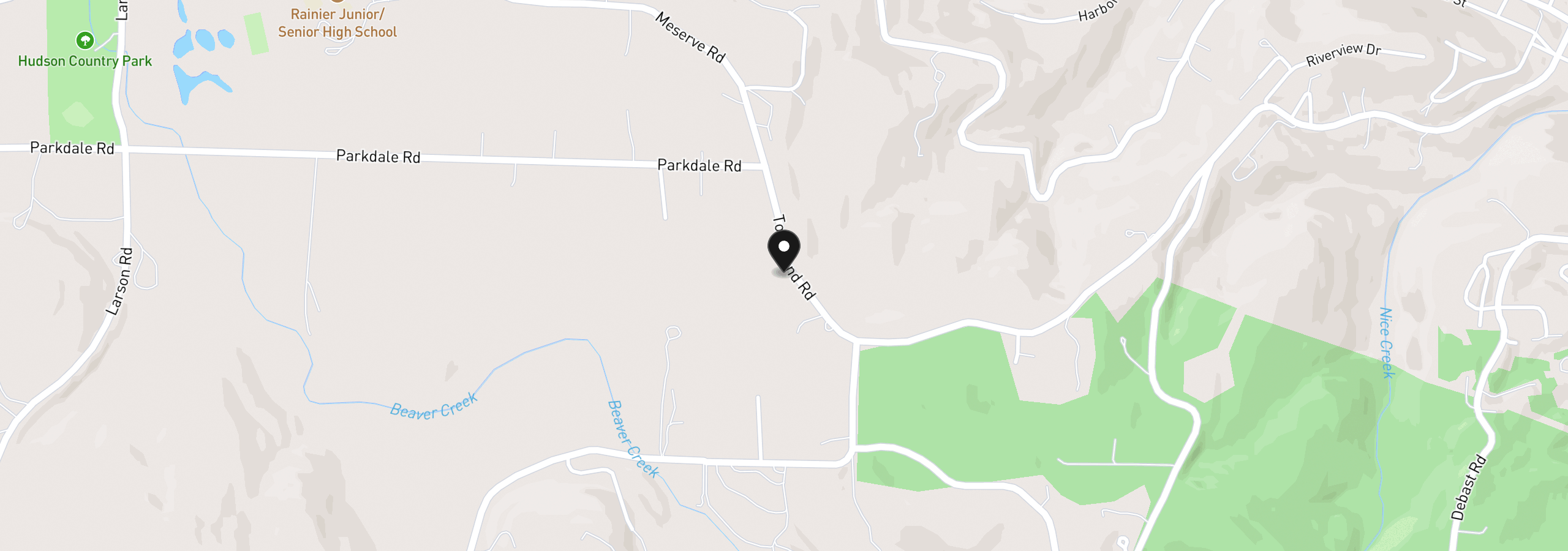 Map showing the location of 75093 Townsend Rd, Rainier, OR 97048