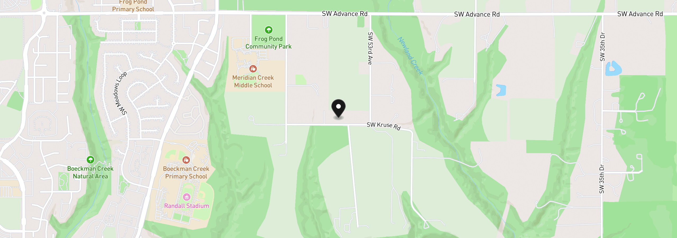 Map showing the location of 5565 SW Kruse Rd, Wilsonville, OR 97070