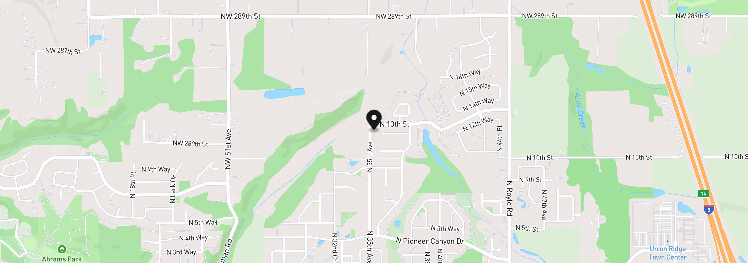Map showing the location of 3508 N 12th Cir, Ridgefield, Wa 98642