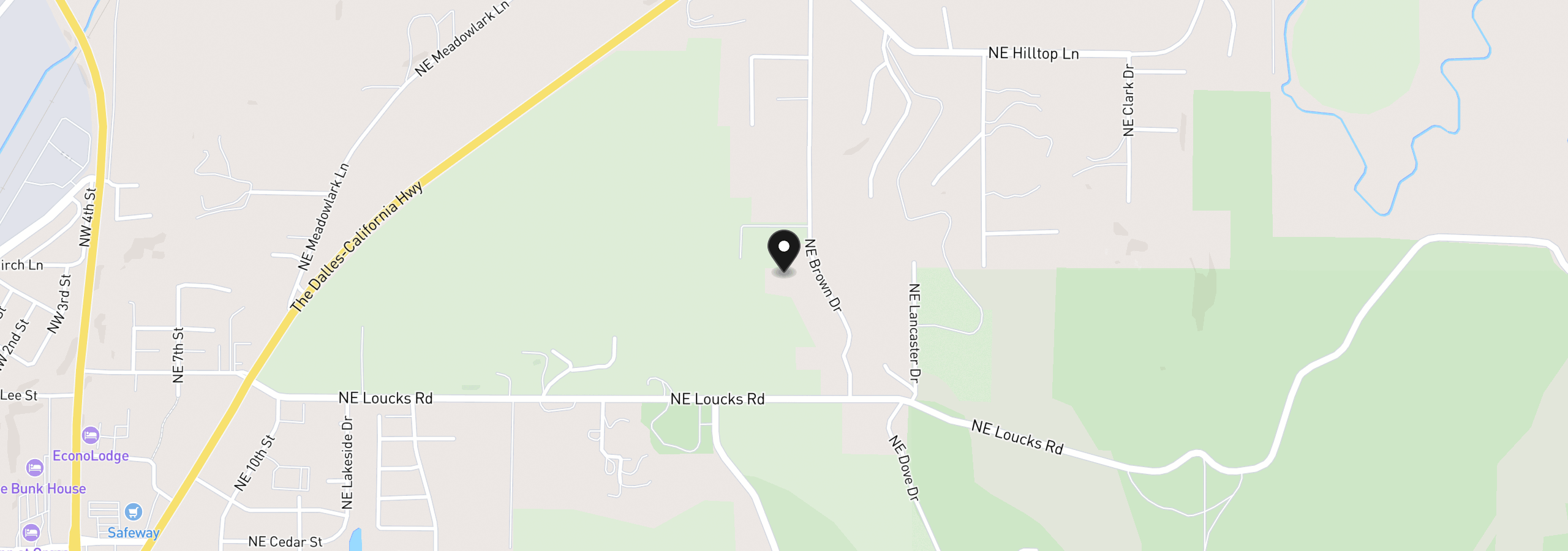 Map showing the location of 998 NE Brown Dr, Madras, OR 97741