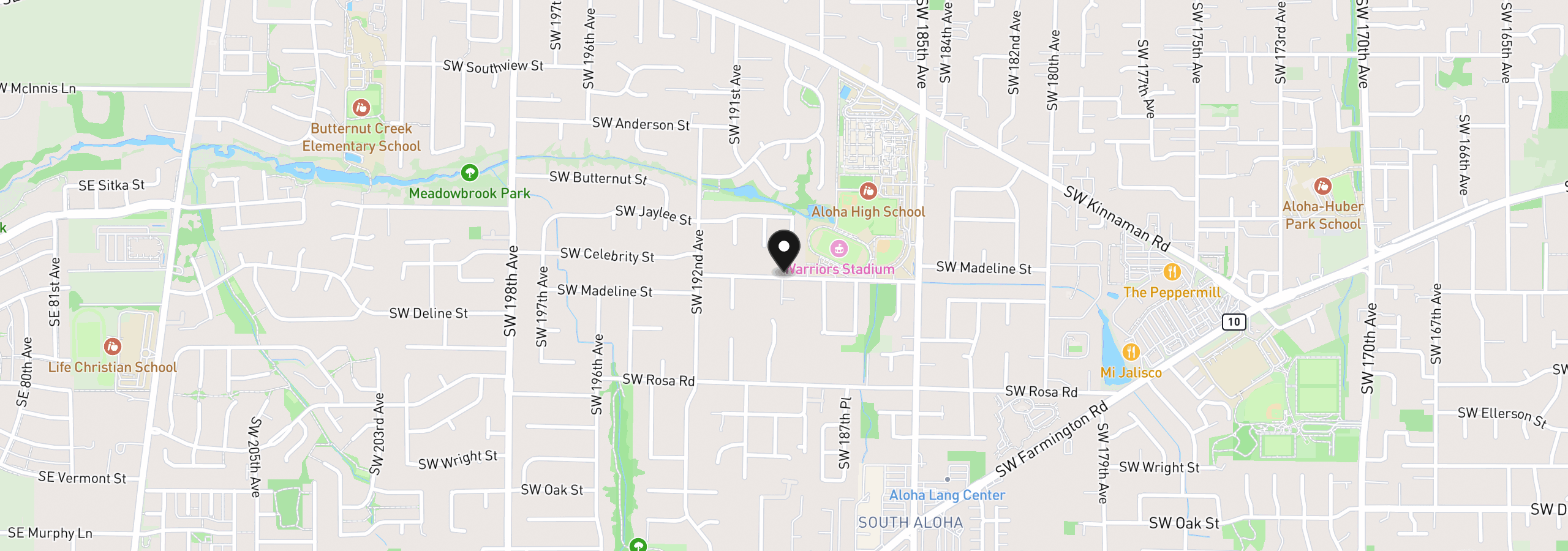 Map showing the location of 17959 SW Blanton St, Beaverton, OR 97078