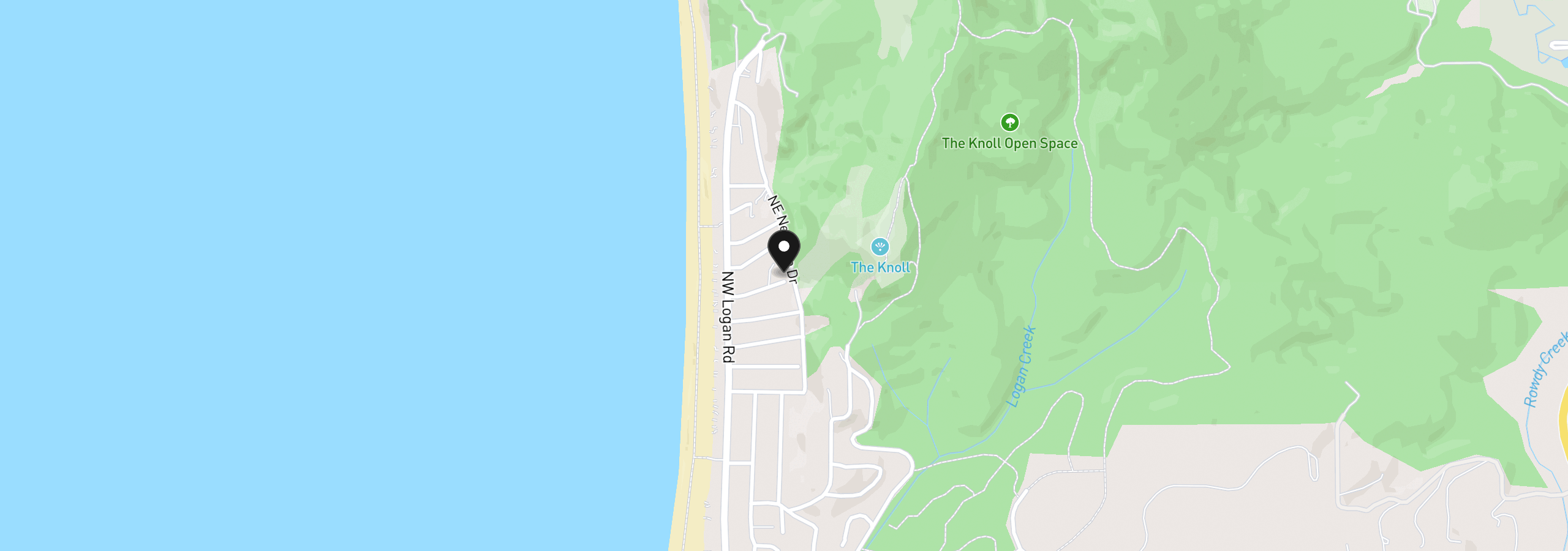 Map showing the location of 7015 NE Neptune Dr, Lincoln City, OR 97367