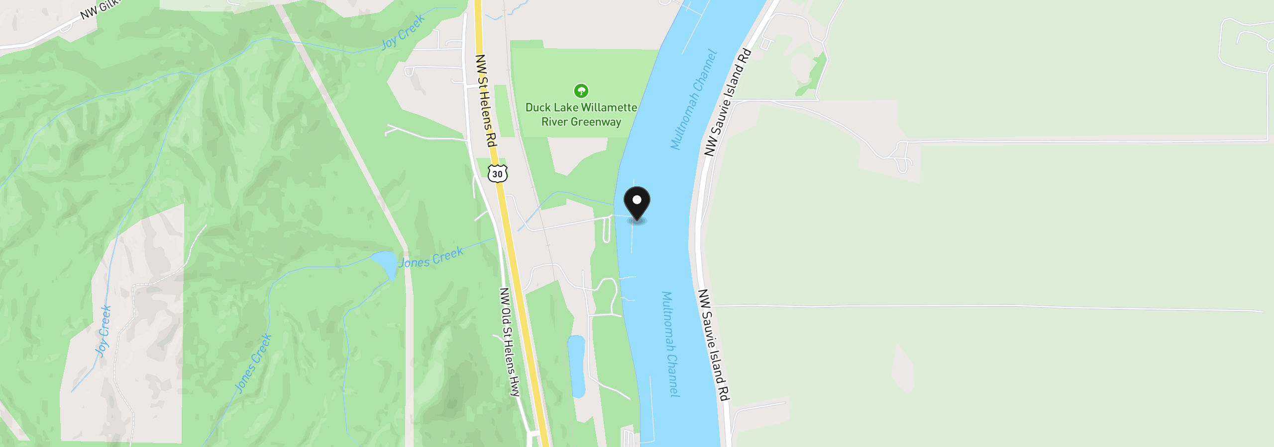 Map showing the location of 26400 NW Saint Helens Rd 17, Scappoose, OR 97056
