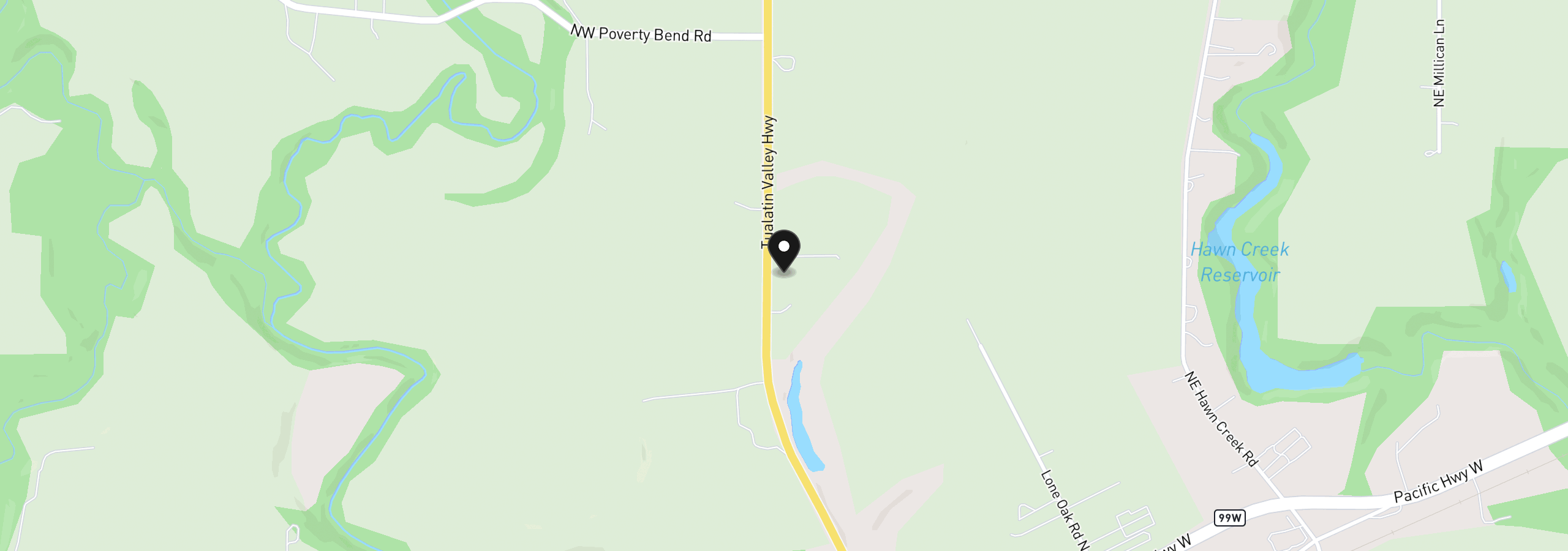 Map showing the location of Highway 47, McMinnville, OR 97128