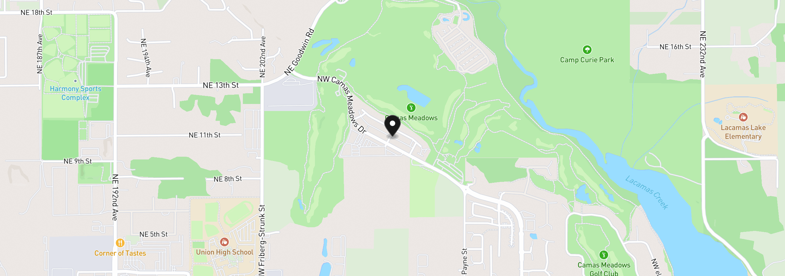 Map showing the location of 4665 NW Camas Meadows Dr, Camas, Wa 98607