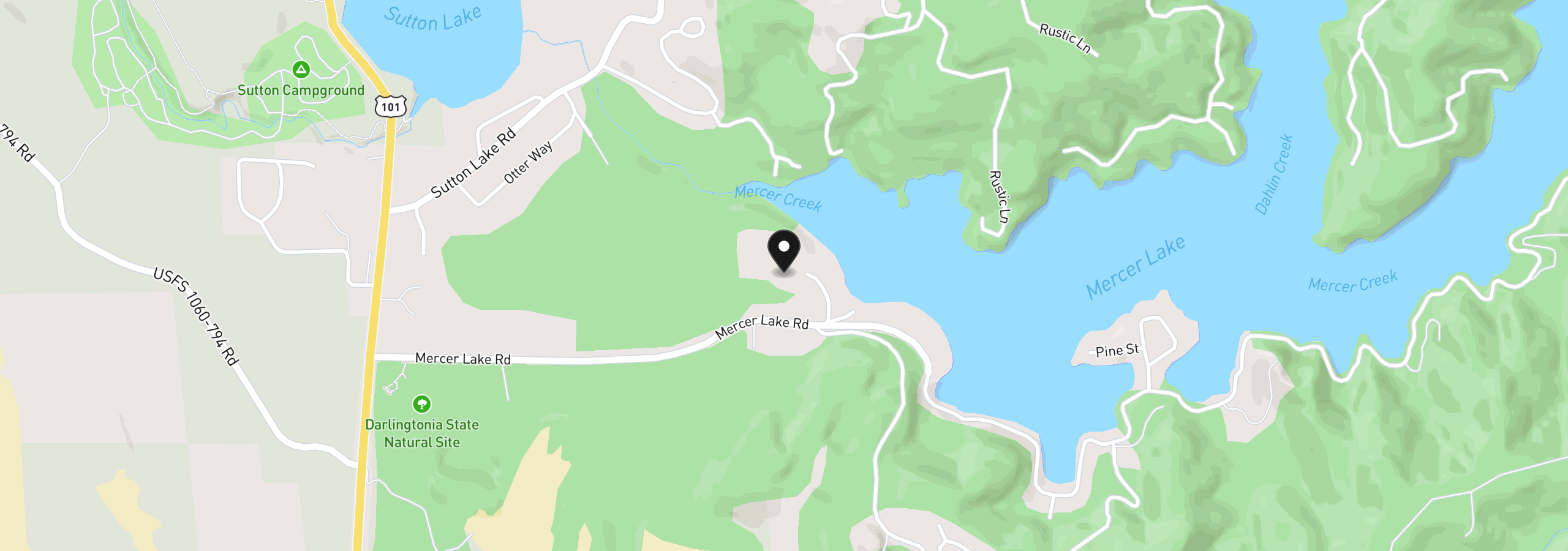Map showing the location of 88875 Bayberry Ln 21, Florence, OR 97439
