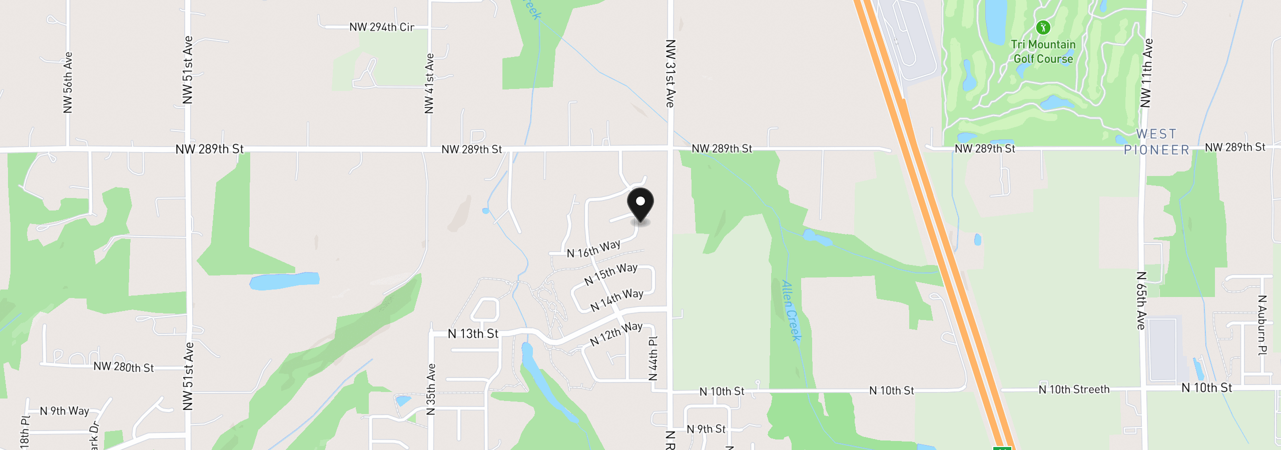 Map showing the location of 1612 N 43rd Ave, Ridgefield, Wa 98642