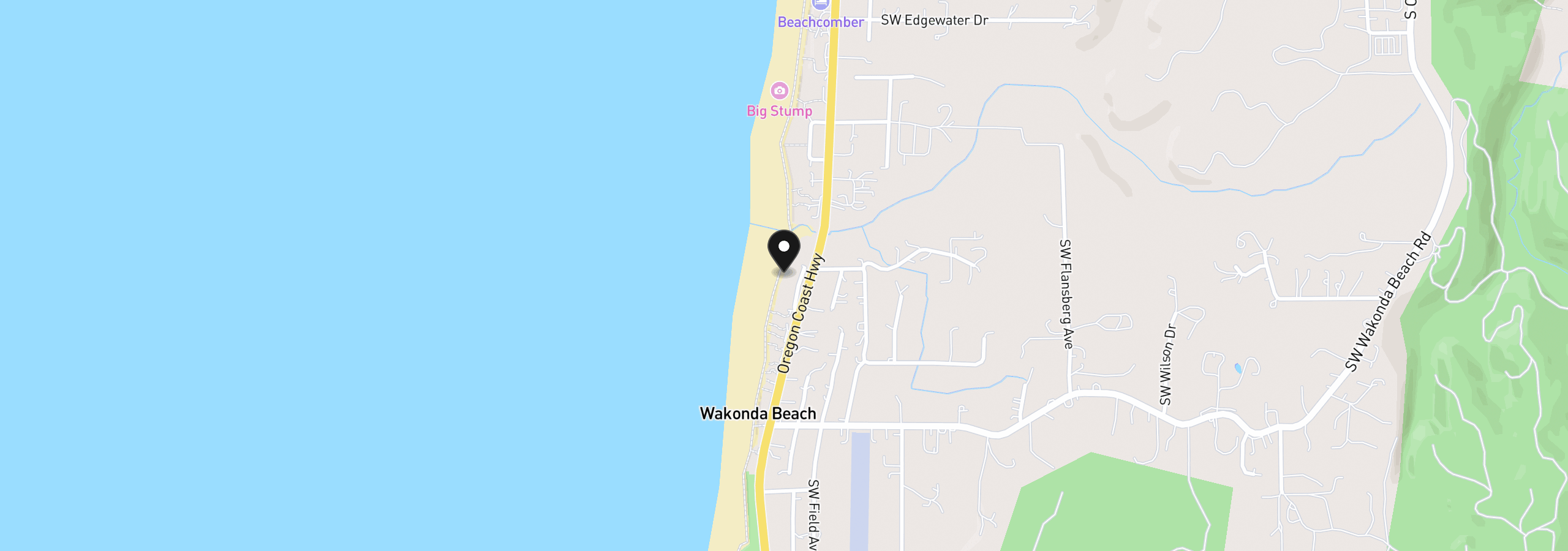 Map showing the location of Tl700-800 Surf Pines Ln, Waldport, OR 97394