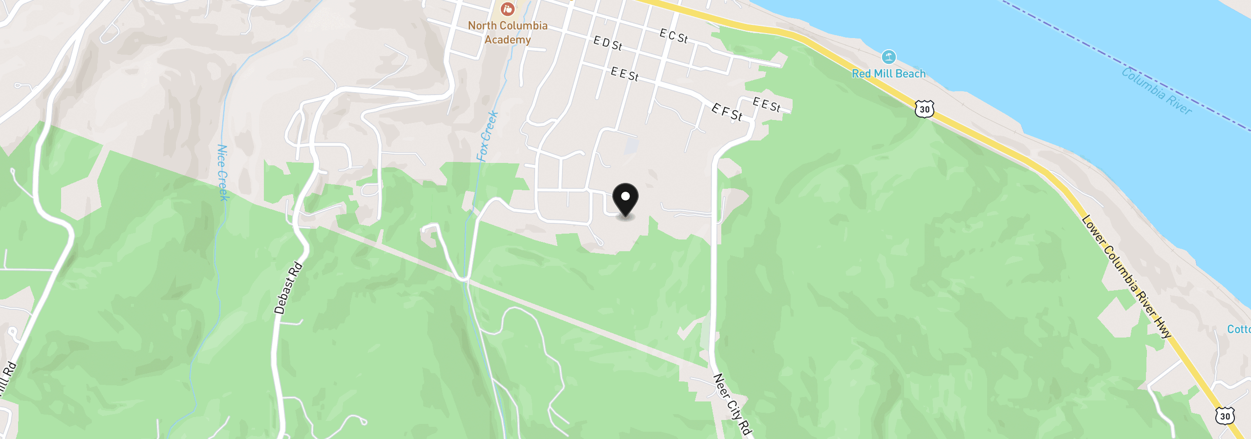 Map showing the location of Richards Dr 7, Rainier, OR 97048