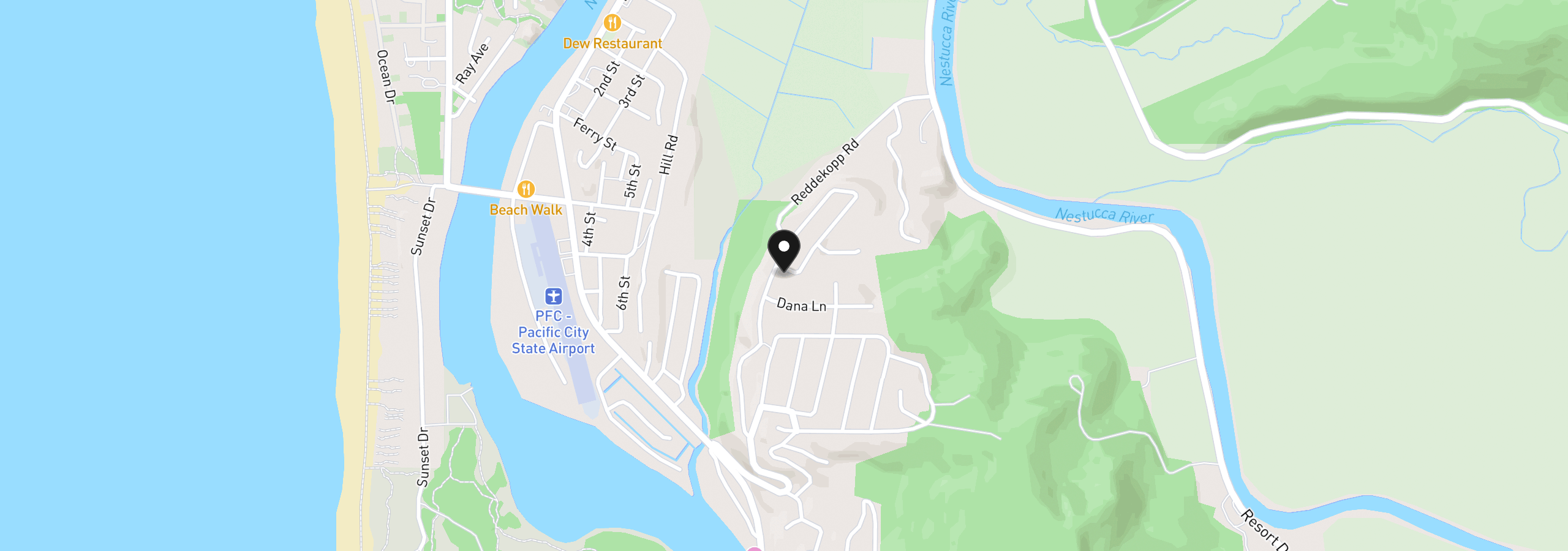 Map showing the location of 412142 Lahaina Loop Rd 58, Pacific City, OR 97135