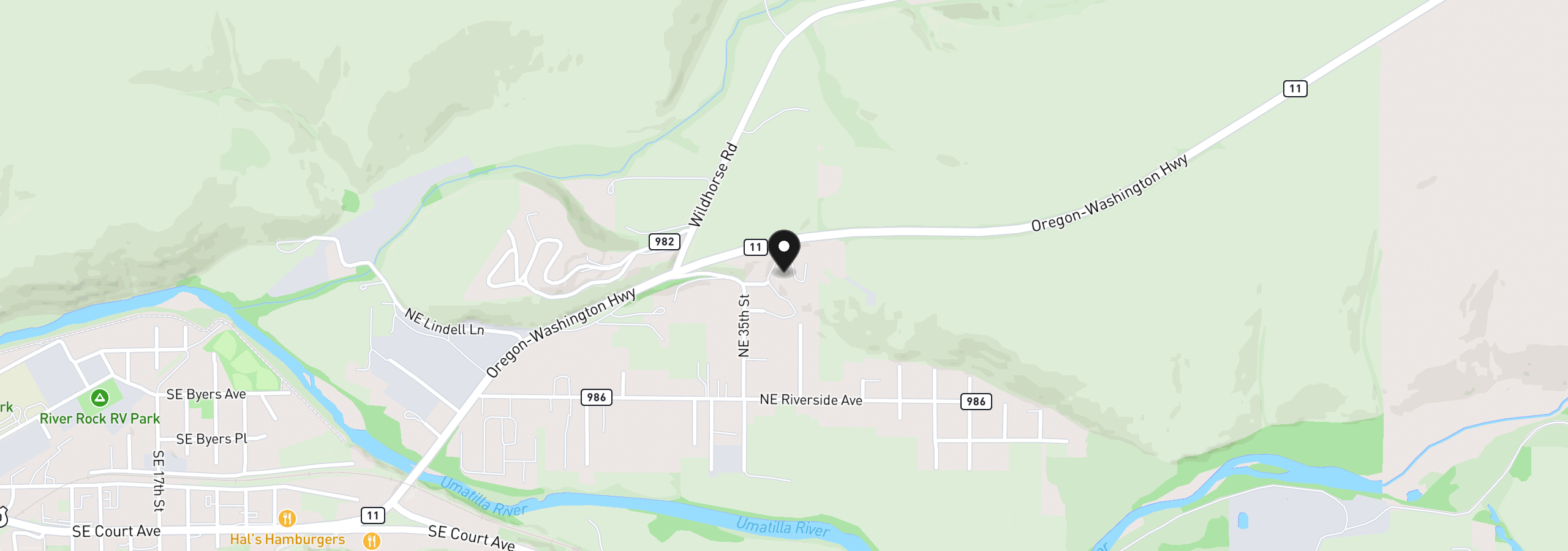 Map showing the location of NE King Pl 607, Pendleton, OR 97801