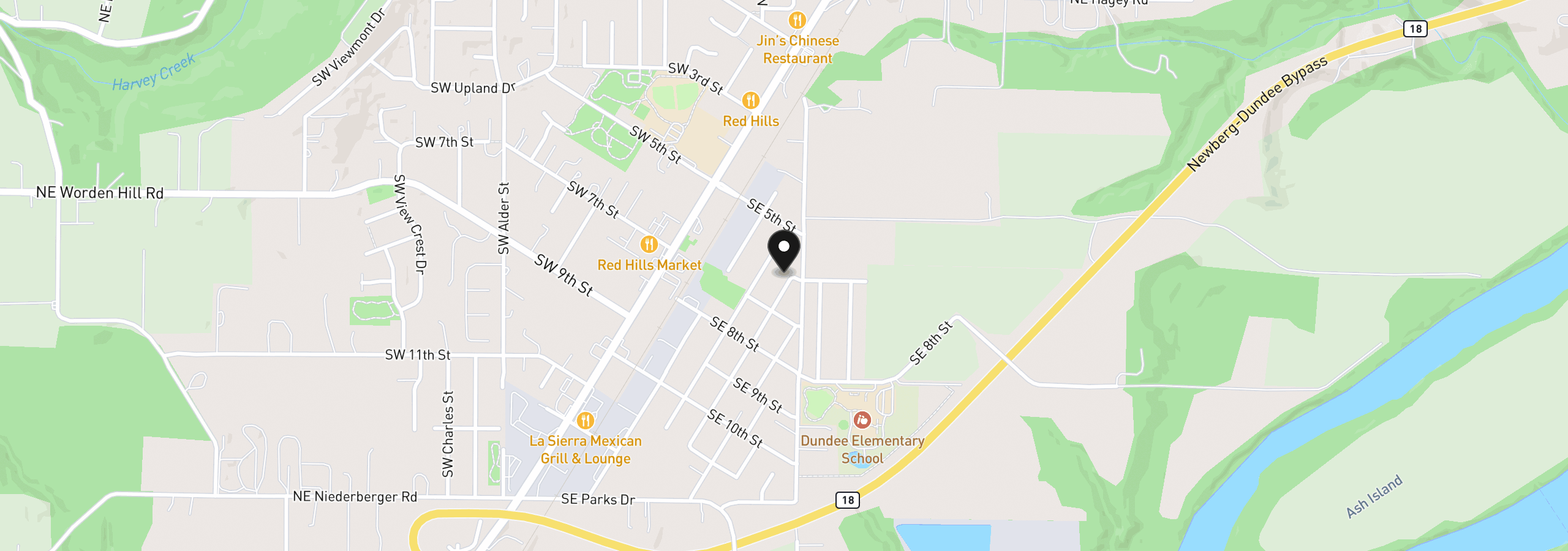 Map showing the location of 610 SE Elm St, Dundee, OR 97115