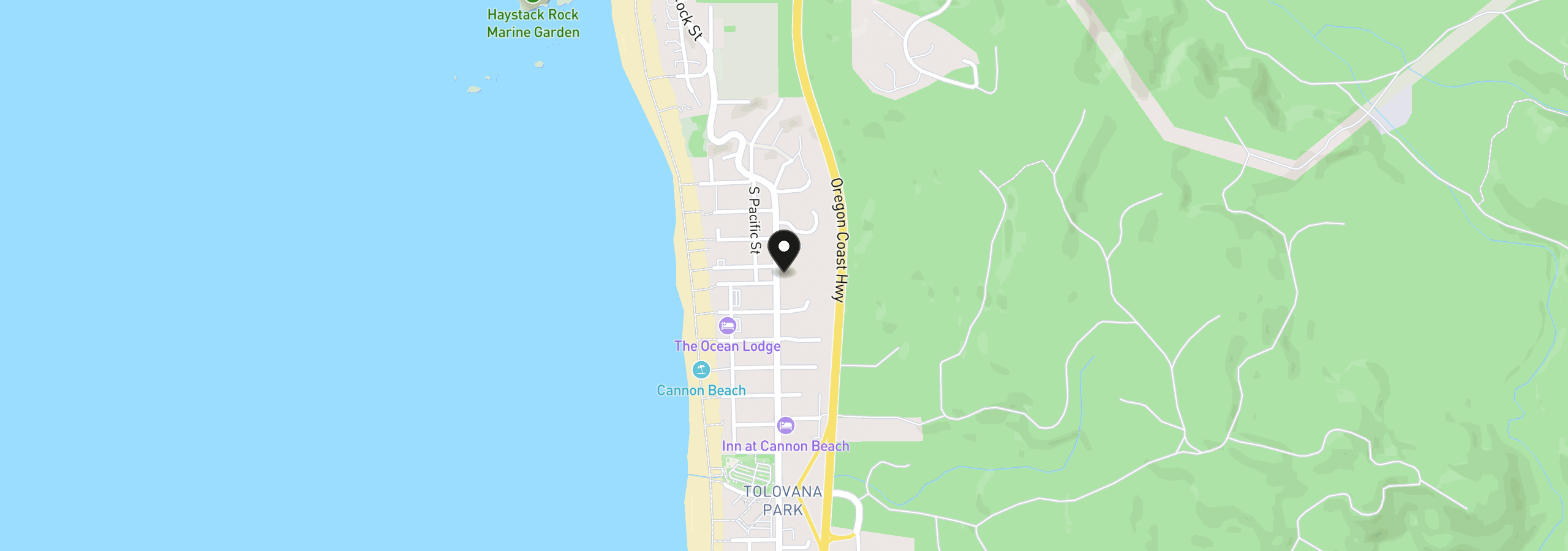 Map showing the location of 2631 S Hemlock St, Cannon Beach, OR 97110