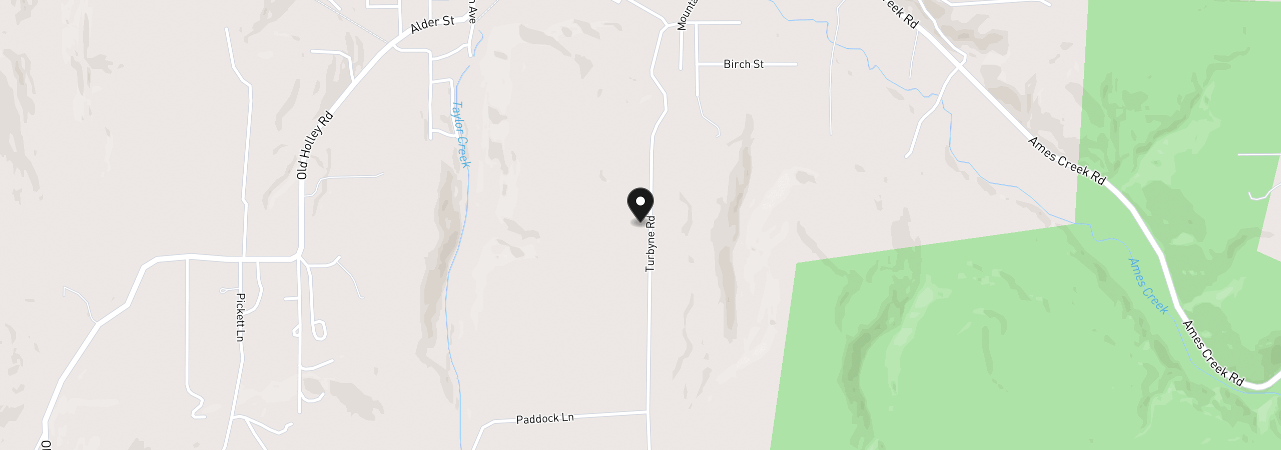 Map showing the location of 1026 Turbyne Rd, Sweet Home, OR 97386