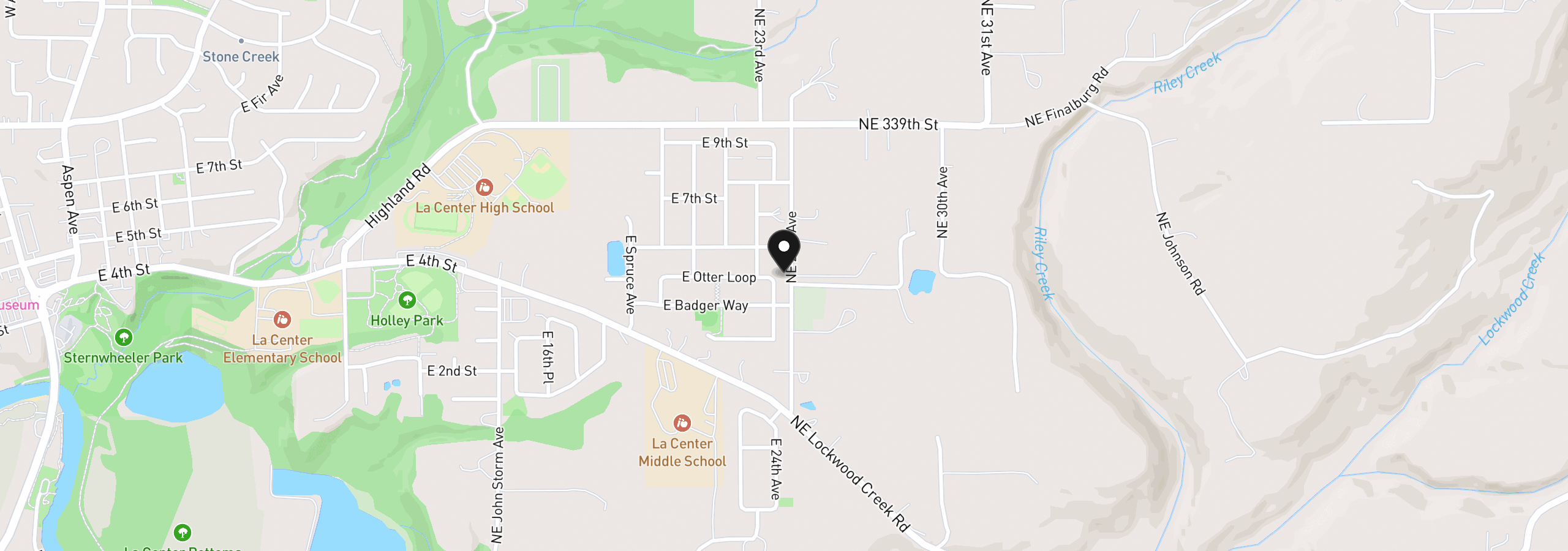 Map showing the location of 2343 E Otter Loop 28, La Center, Wa 98629