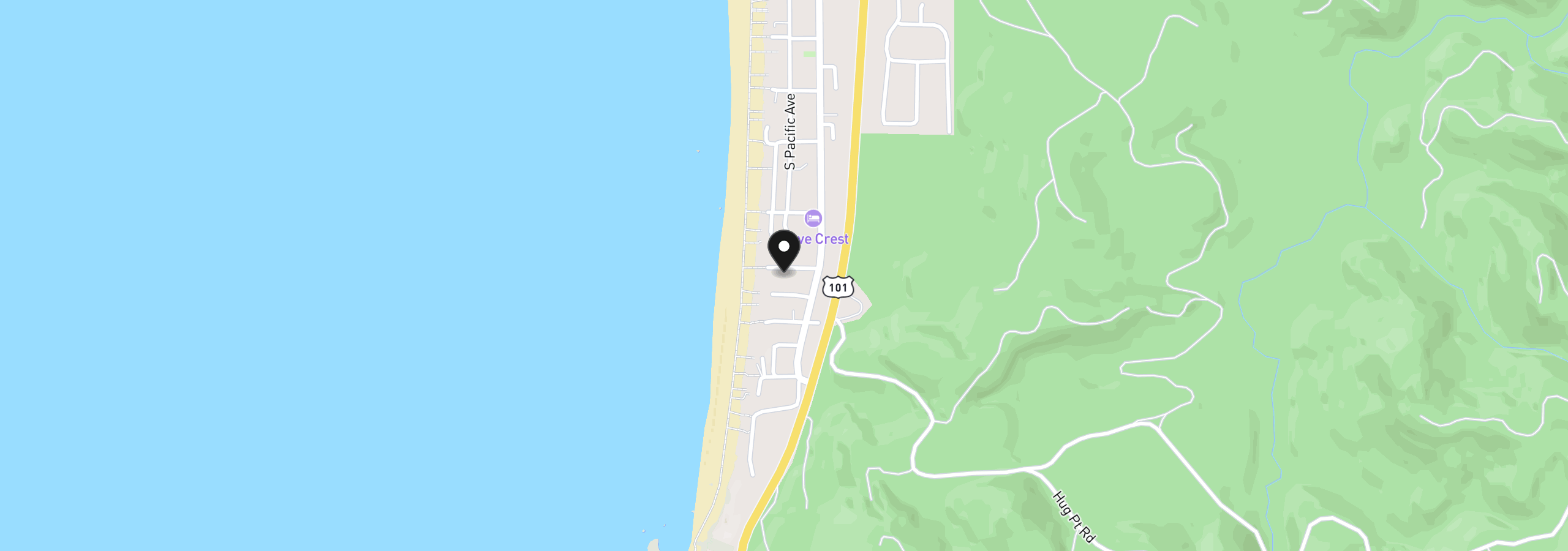 Map showing the location of 223 W Kenai St, Cannon Beach, OR 97110