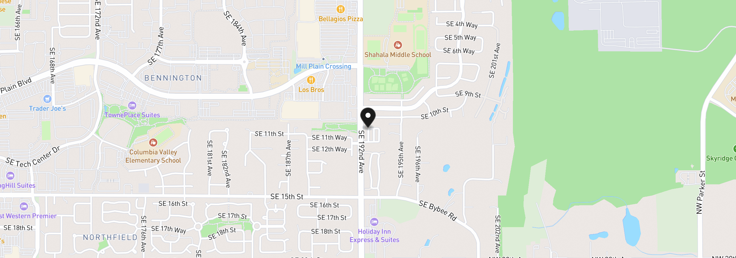 Map showing the location of 19312 SE 11th Way, Camas, Wa 98607