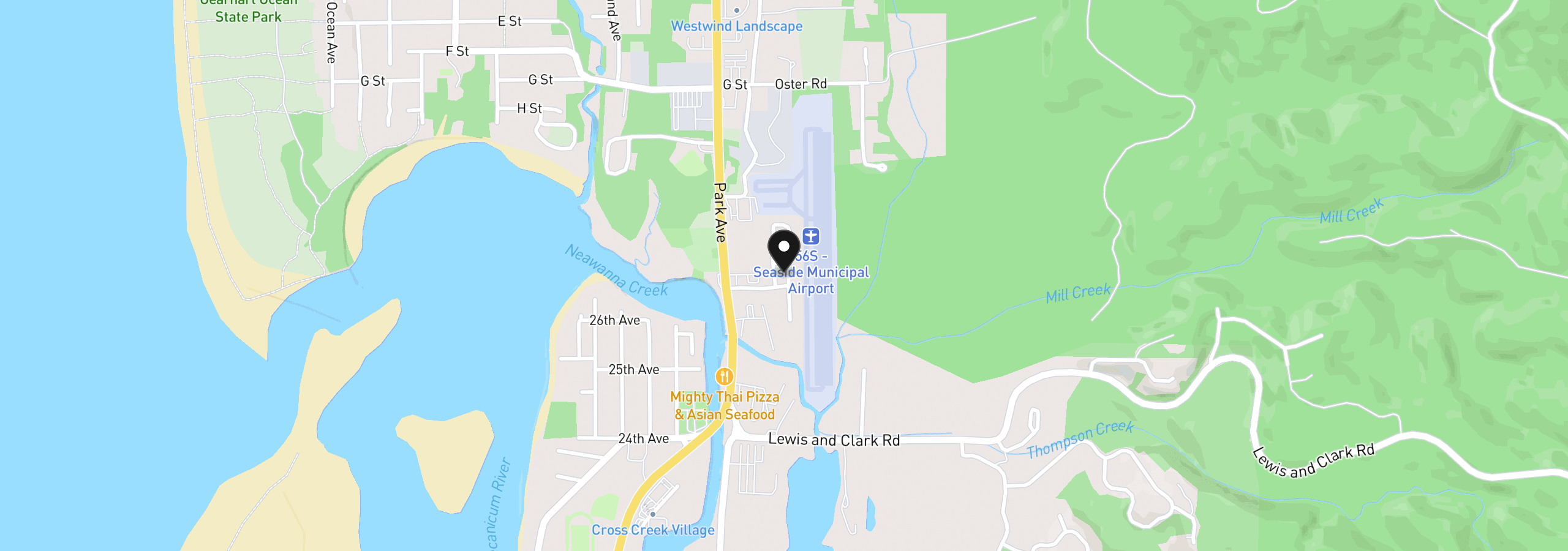 Map showing the location of 2657 N Hwy 101 23, Seaside, OR 97138