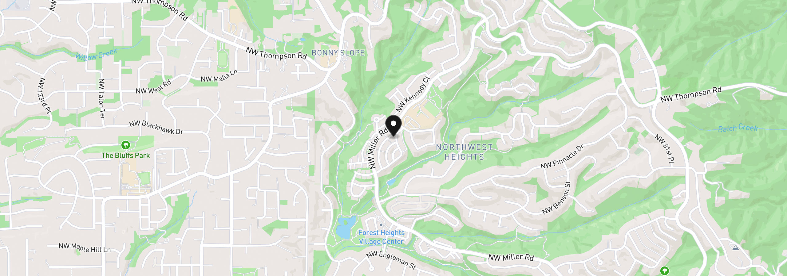 Map showing the location of 2533 NW Stimpson Ln 29, Portland, OR 97229