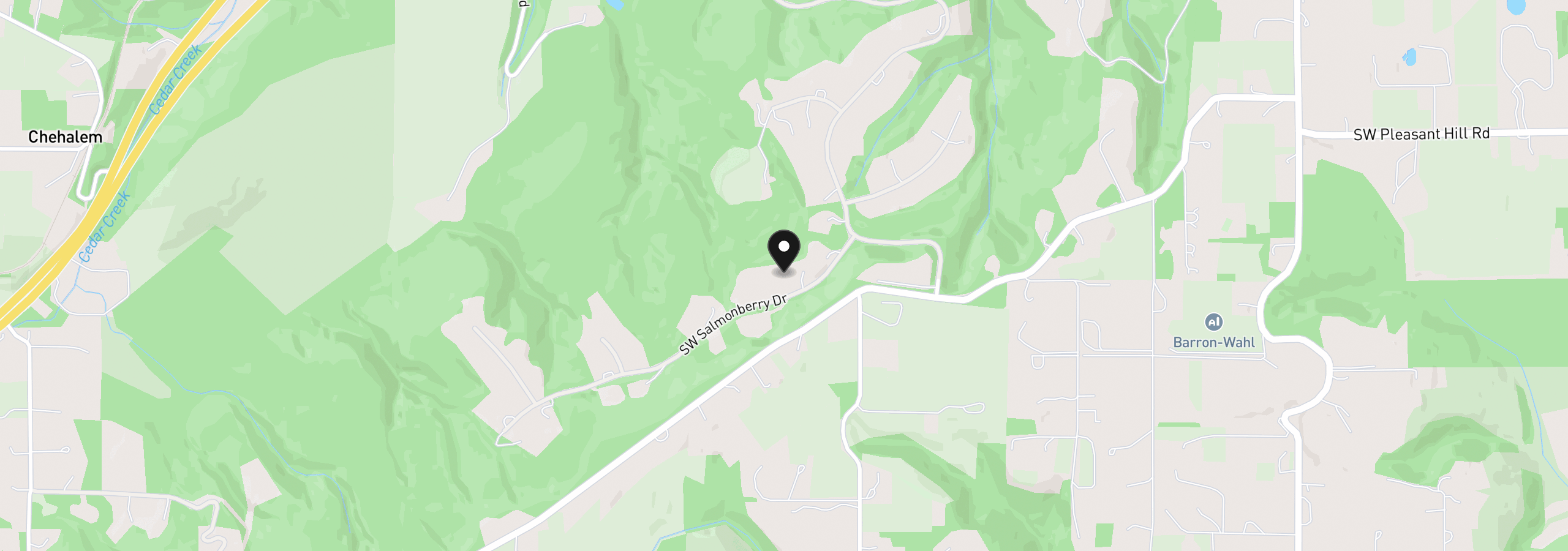 Map showing the location of 18243 SW Salmonberry Dr, Sherwood, OR 97140
