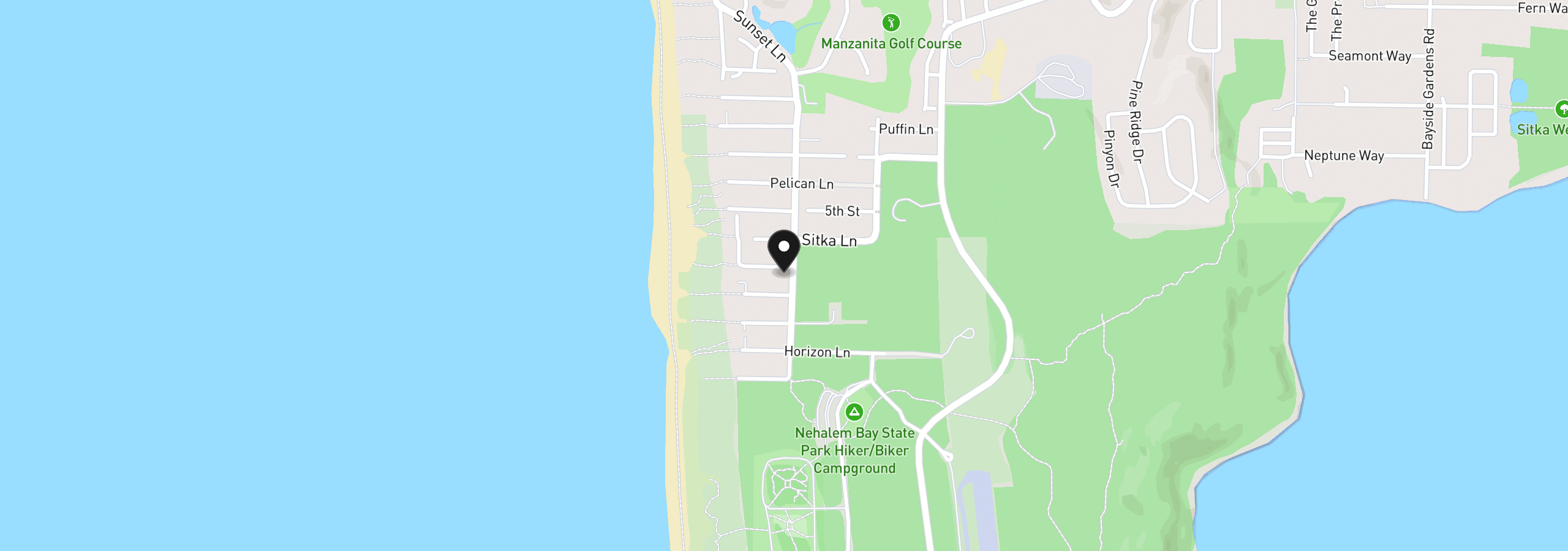 Map showing the location of Necarney City Blk-22 1, Manzanita, OR 97130