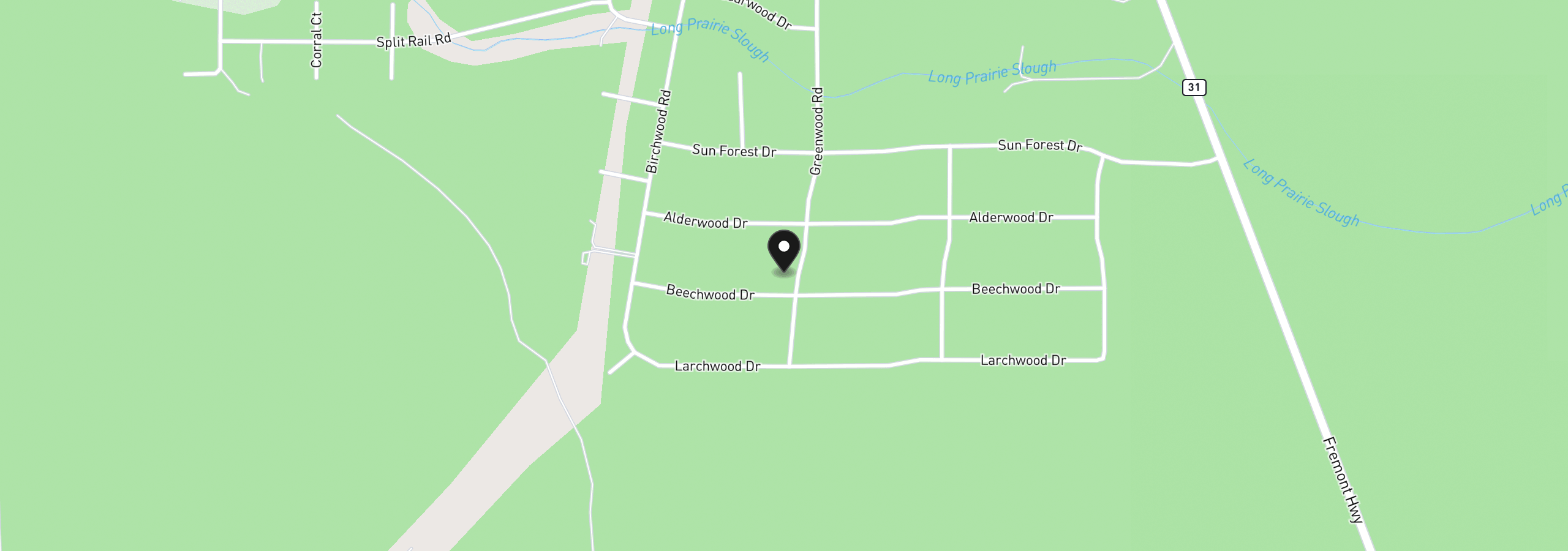 Map showing the location of 11963 Beechwood Dr, La Pine, OR 97739