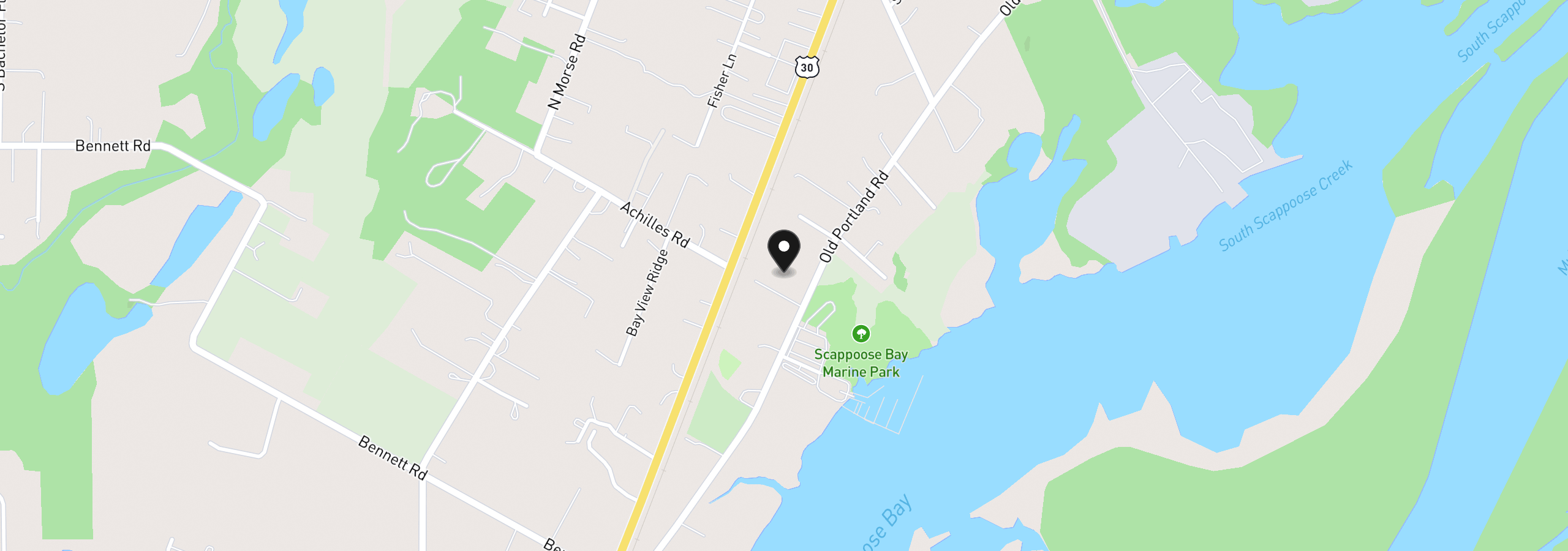 Map showing the location of 57515 Old Portland Rd, Warren, OR 97053