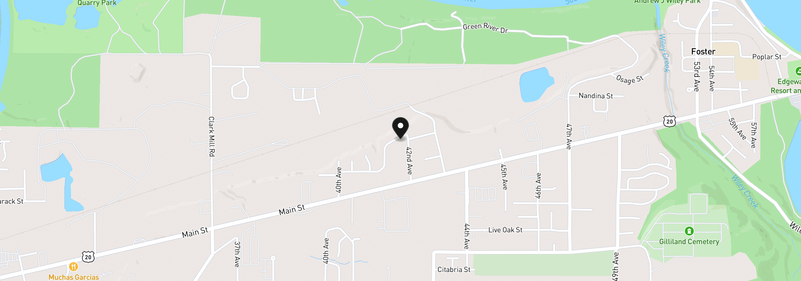 Map showing the location of 4181 Osage St, Sweet Home, OR 97386