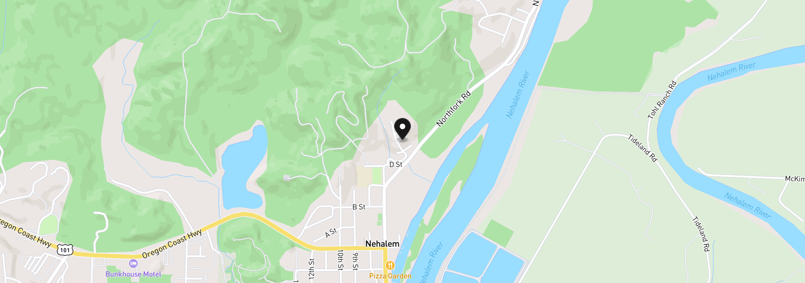 Map showing the location of 13150 D St, Nehalem, OR 97131