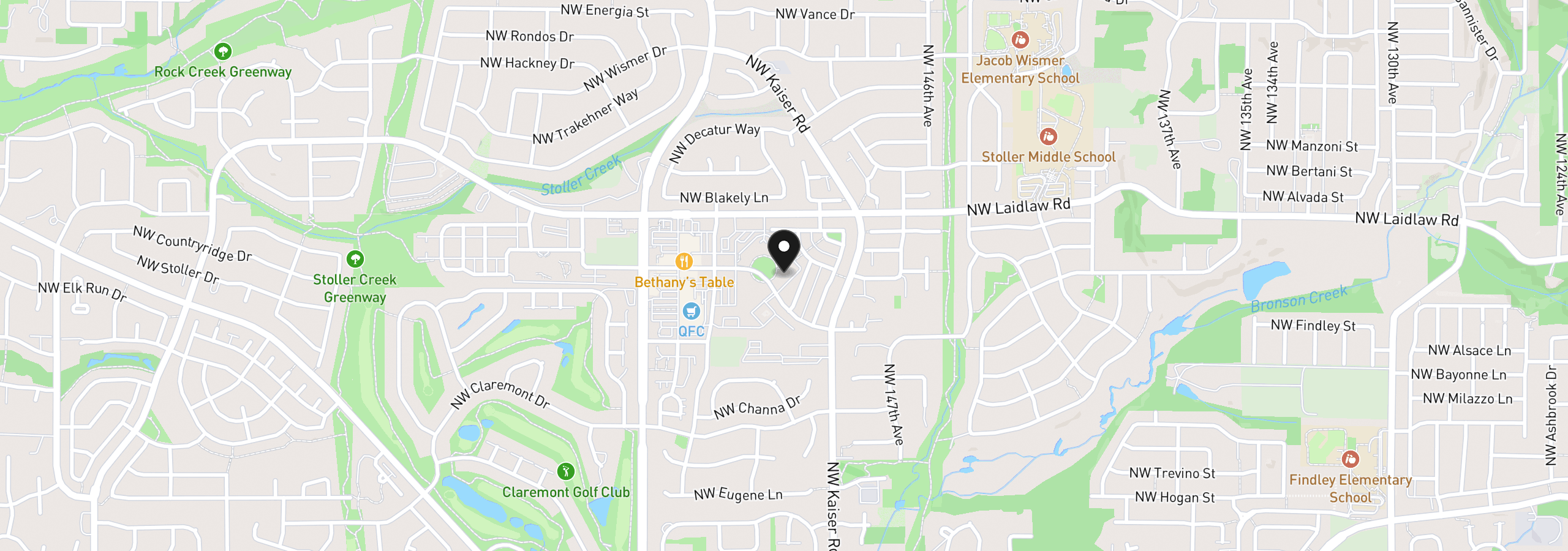 Map showing the location of 4832 NW Promenade Ter 418, Portland, OR 97229