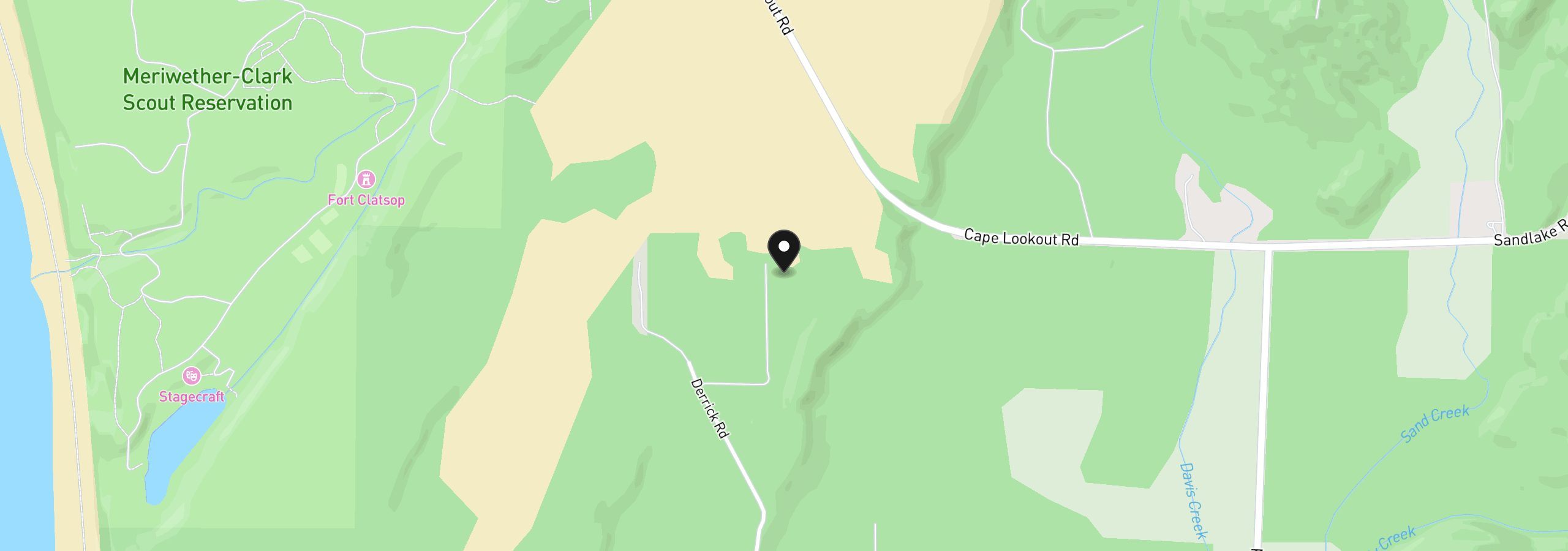 Map showing the location of 8985 Sandy Heights Rd, Cloverdale, OR 97112
