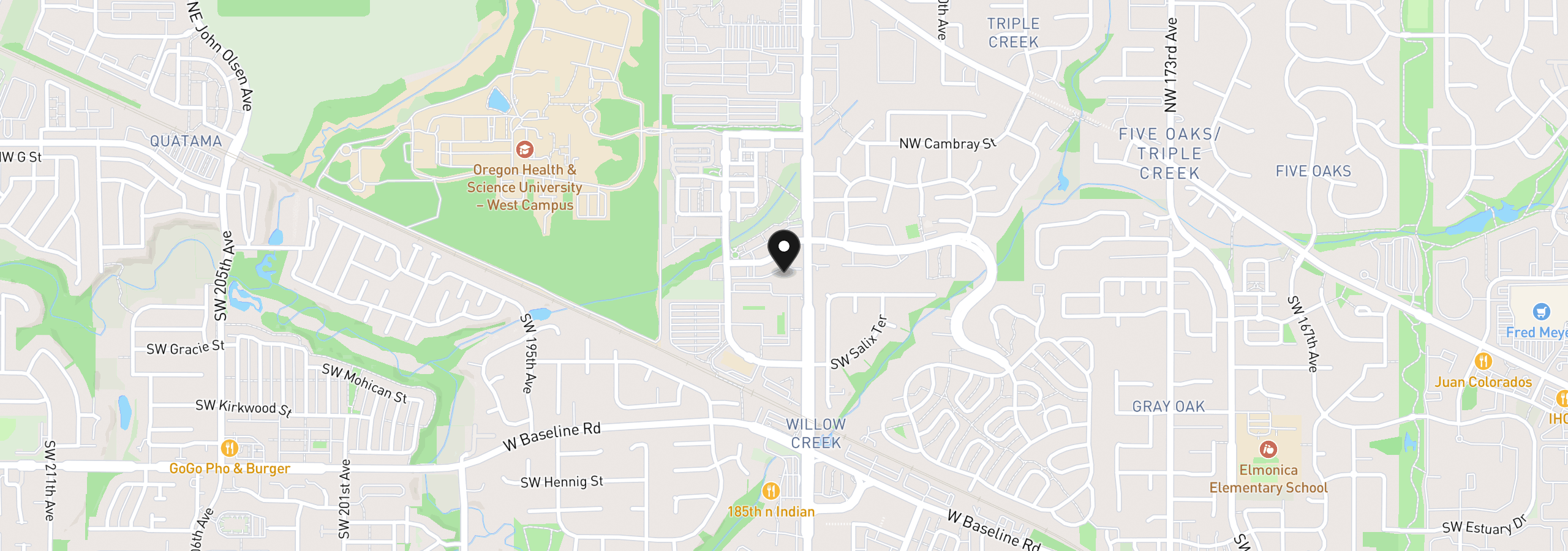 Map showing the location of 10818 NE Red Wing Way 202, Hillsboro, OR 97006