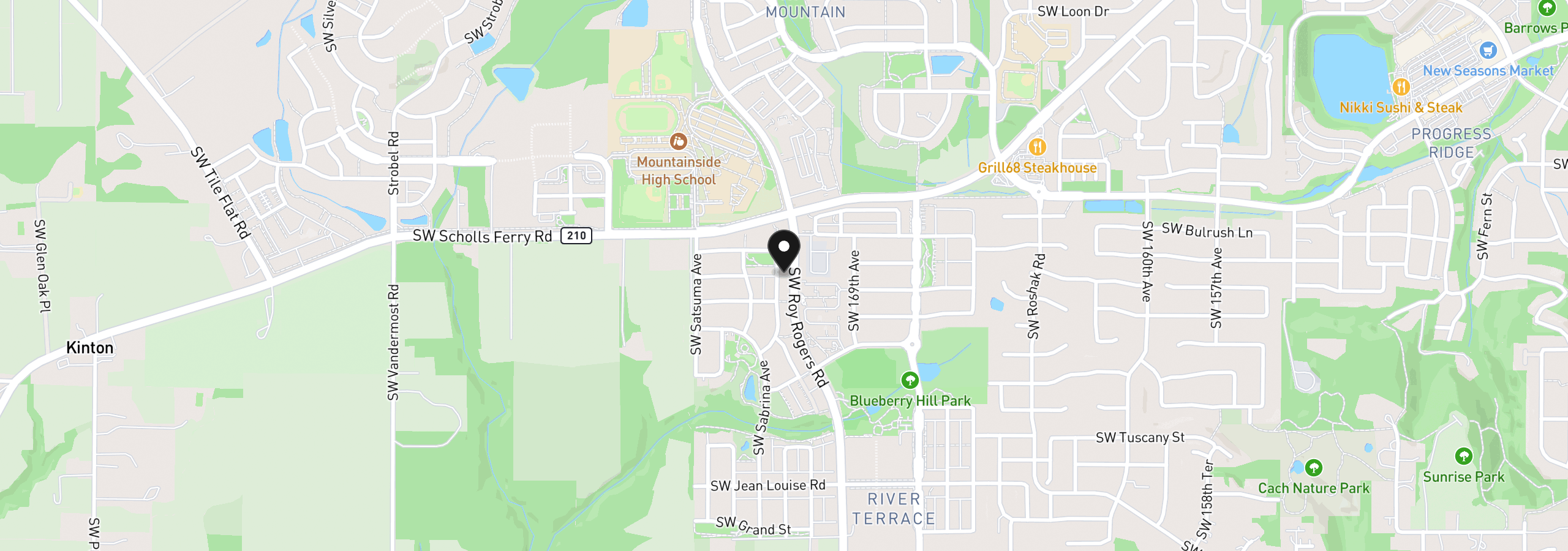 Map showing the location of 13136 SW Aubergine Ter, Sherwood, OR 97140