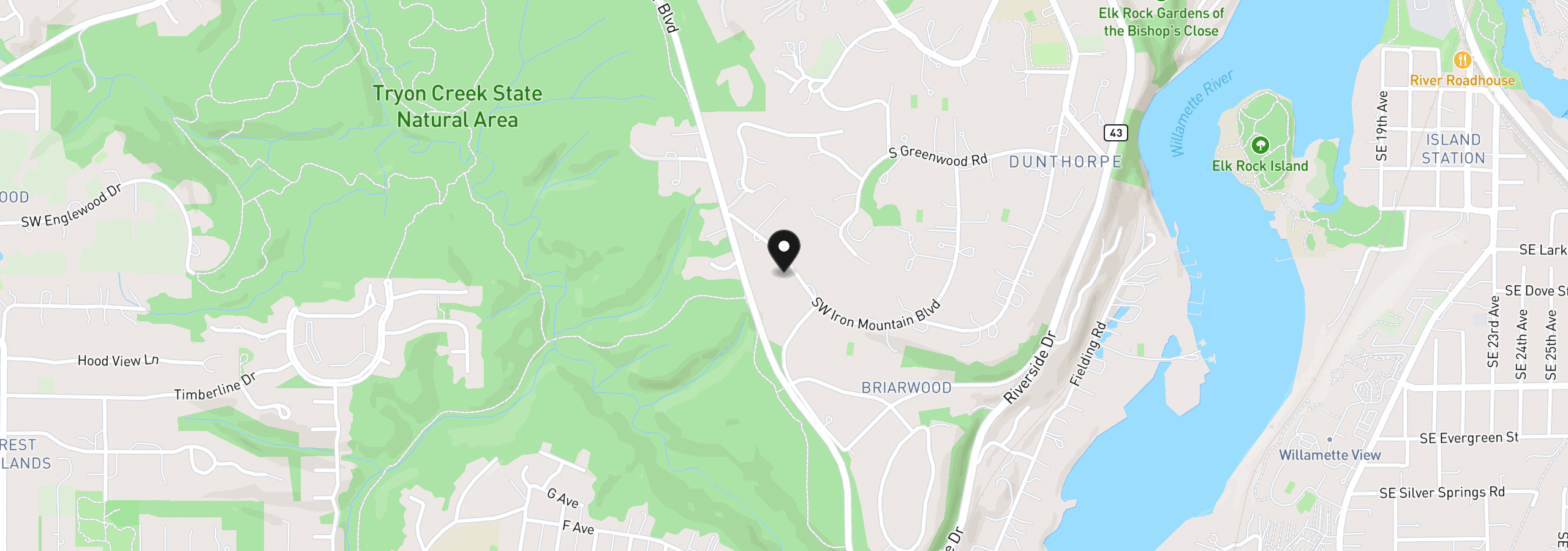 Map showing the location of 13220 S Iron Mountain Blvd, Portland, OR 97219