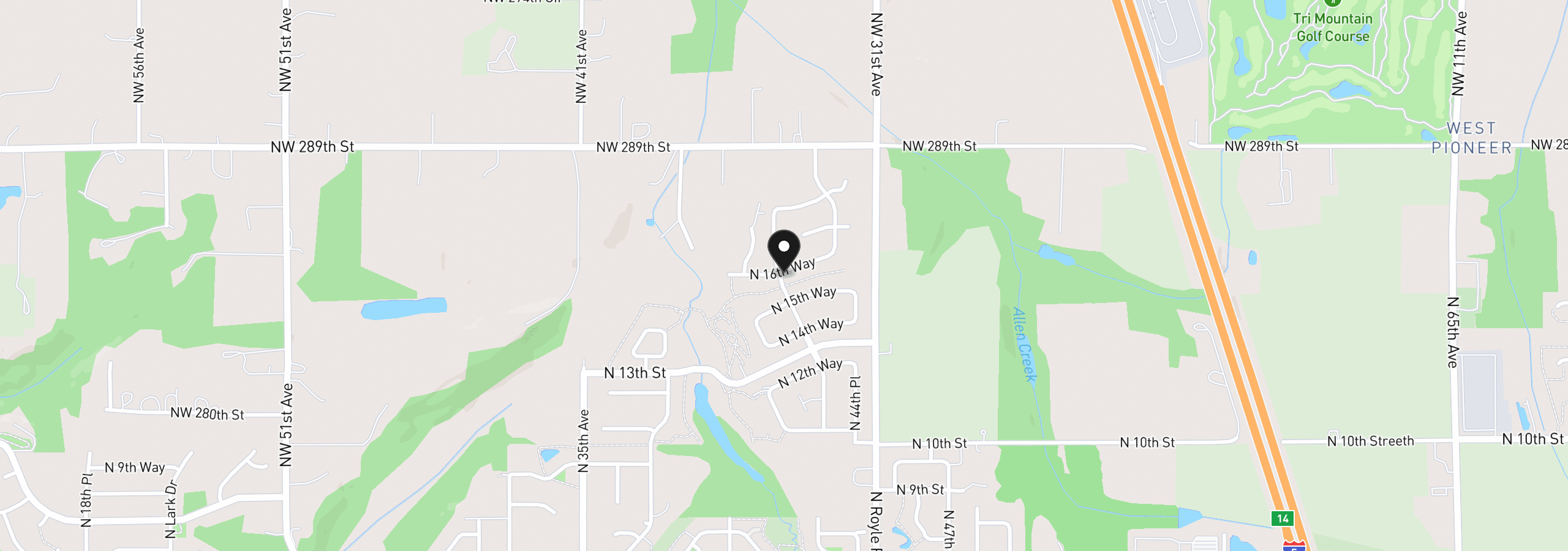 Map showing the location of 4231 N 16th Way, Ridgefield, Wa 98642