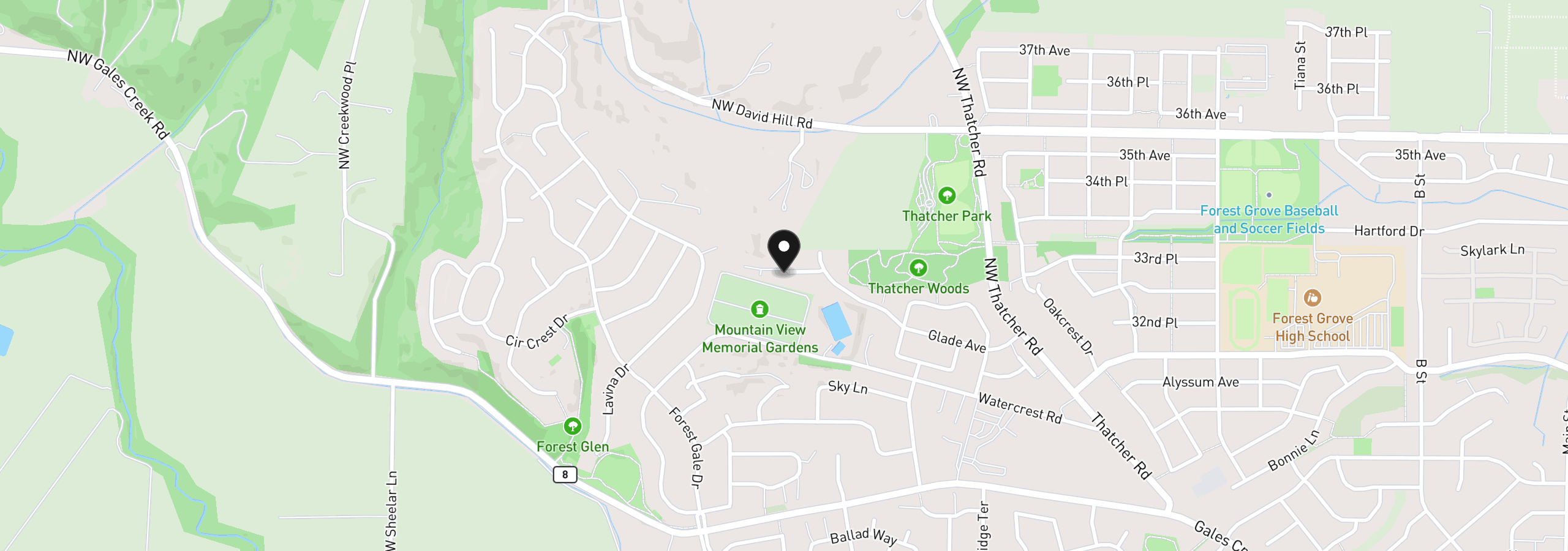 Map showing the location of 496 Ruca Ct, Forest Grove, OR 97116