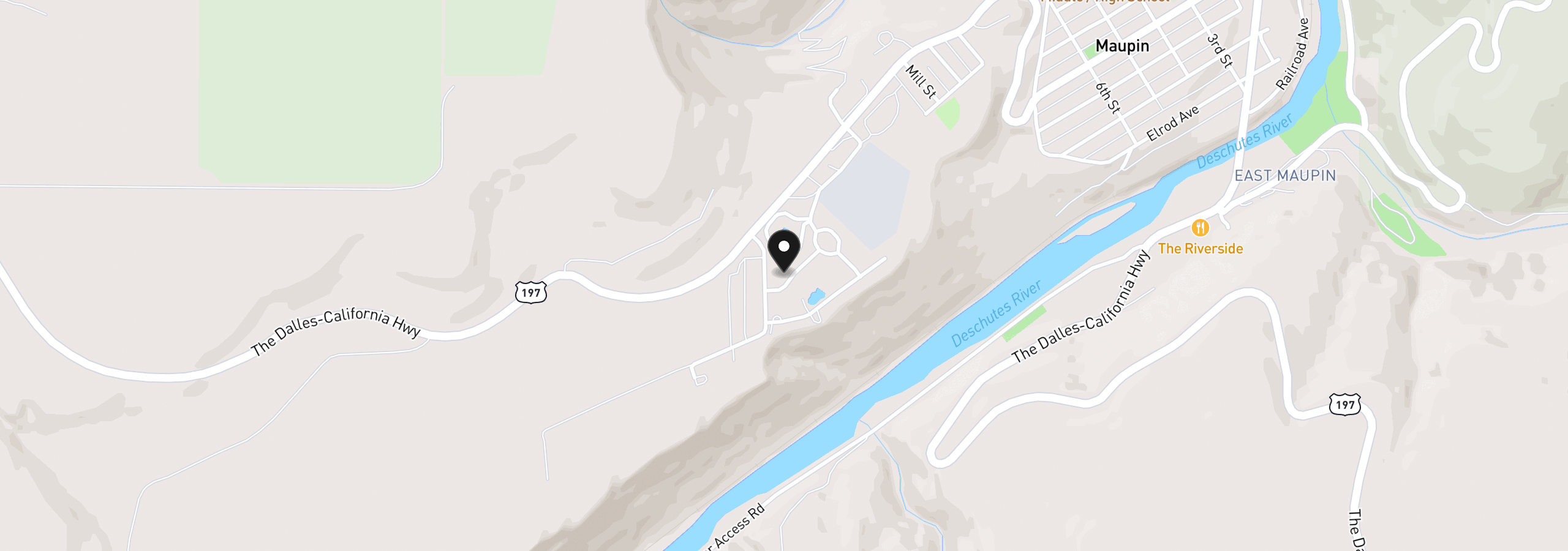 Map showing the location of 1504 Fish Tail Rd, Maupin, OR 97037