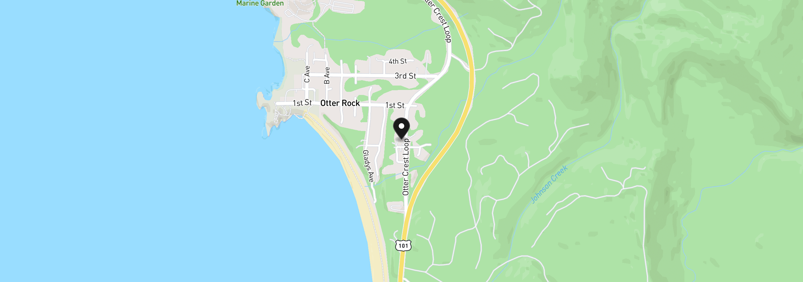 Map showing the location of 6805 Boland Way, Otter Rock, OR 97369