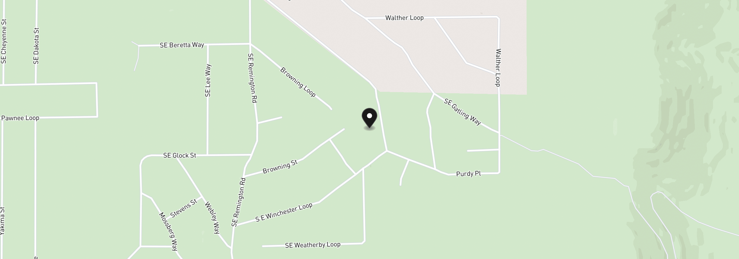 Map showing the location of 15001 SE Winchester Loop, Prineville, OR 97754