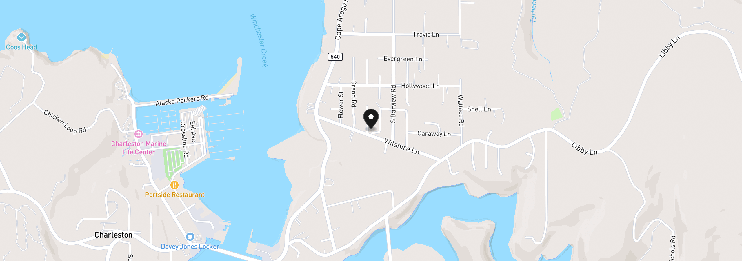 Map showing the location of 63511 S Olive Rd, Coos Bay, OR 97420