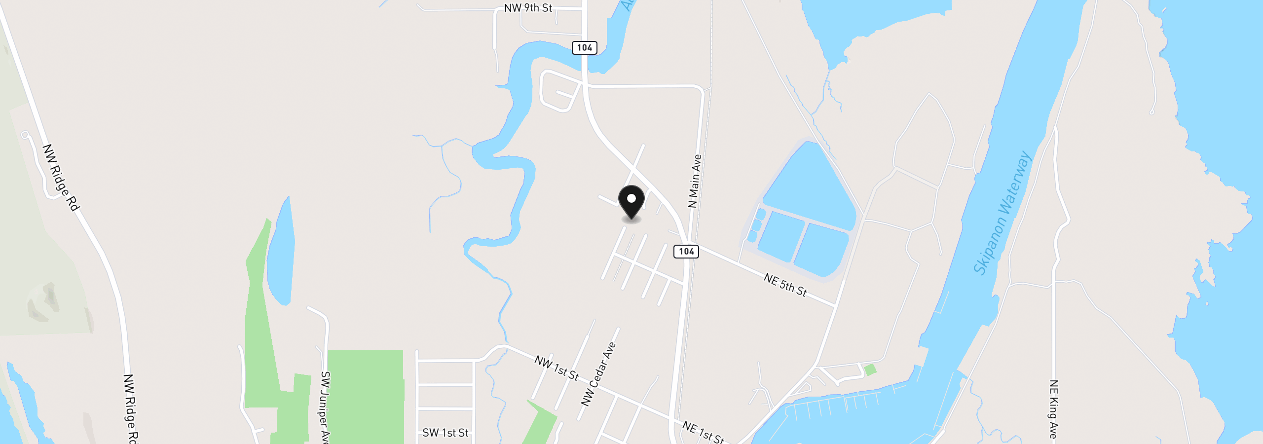 Map showing the location of 110 NW 4th St F16, Warrenton, OR 97146