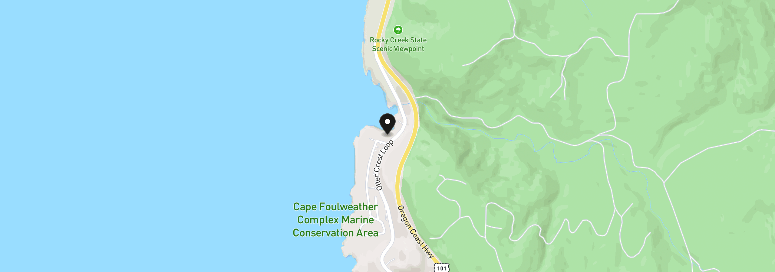 Map showing the location of 3355 Otter Crest Loop, Depoe Bay, OR 97341