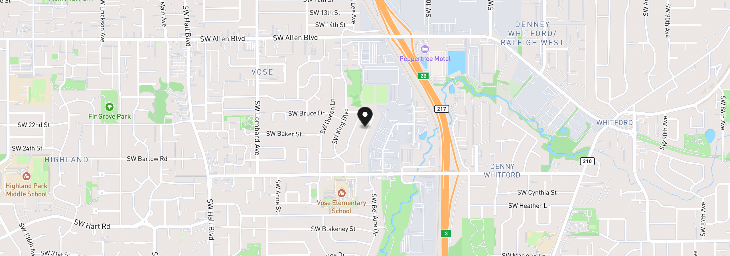 Map showing the location of 6675 SW Imperial Dr, Beaverton, OR 97008